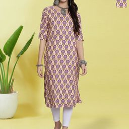 HERE&NOW Women Pack of-2 Ethnic Motif Printed Crepe Kurta-image-24