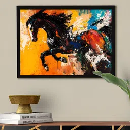 Art Street Orange & Multicoloured 1 Piece Wood Abstract Wall Fashion-image-28