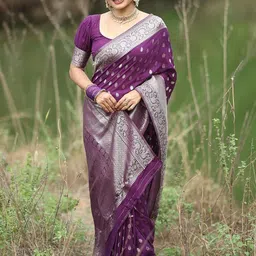Shriyangan Woven Design Zari Pure Silk Kanjeevaram Saree-image-4