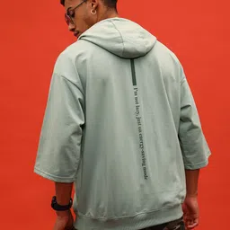 glitchez Relaxed Luxe Typography Print Detail Terry Oversized Hooded Sweatshirt-image-26