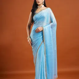LOROFY Mysore Silk Saree with Embellished Border-picture-4