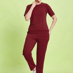 Selvia Round Neck Short Sleeves T-Shirt With Trousers-picture-45