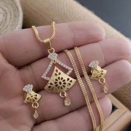 Gold Pendant set for Women-image-36