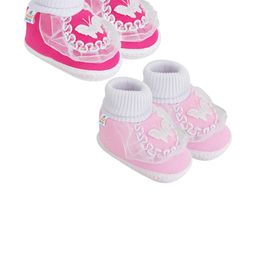 NESKA MODA 12 To 18 Month Non Slip Baby Girls Set of 2 Pair Cotton Butterfly Frill Booties-image-61