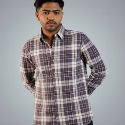 BlendCulture Men Tartan Checked Spread Collar Cotton Casual Shirt-image-32