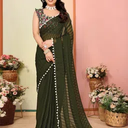 HERE&NOW Women Embroidered Border Saree-image-86