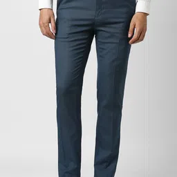 Peter England Men Textured Printed Slim Fit Mid-Rise Trousers-image-50
