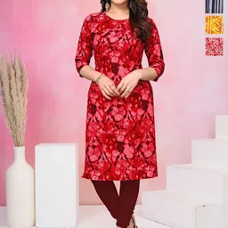 KETAKI FASHION Selection Of 4 Ethnic Motifs Printed Round Neck Straight Kurtas-picture-12