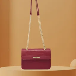 Caprese Croc Textured Structured Shoulder Bag-18