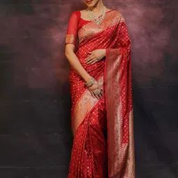 KALINI Woven Design Zari Silk Blend Banarasi Saree-22