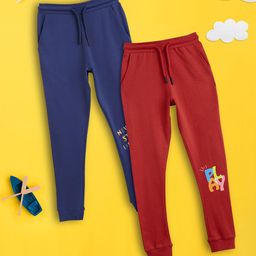 XY Life Boys Pack Of 2 Solid Intelliease Combed Cotton Joggers-picture-30