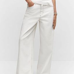 MANGO Women Pure Cotton Wide Leg High-Rise Jeans-picture-17