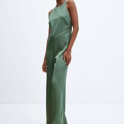 MANGO Satin Finish Wide Leg Jumpsuit-picture-40