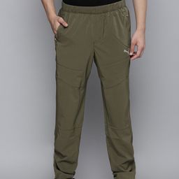 Puma Men Olive Green Solid Tapered Woven Track Pants-21