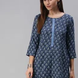 SheWill Women Blue Floral Kurta-image-46