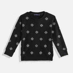 White Snow Girls Floral Printed Sweatshirt-image-64