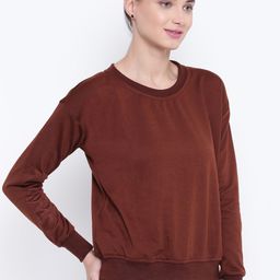Belle Fille Women Brown Solid Sweatshirt-image-80