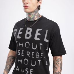 glitchez Relaxed Typography Printed T-shirt-image-58