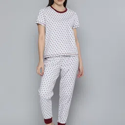 Chemistry Women Grey & Red Printed Melange Jogger Set-picture-16