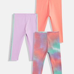 mothercare Girls Set Of 3 Knitted Mid-Rise Ankle-Length Leggings-72