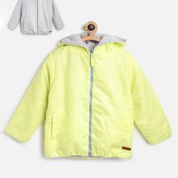 Cherry Crumble Reversible Boys Yellow Solid Snuggly Hooded Jacket-picture-23