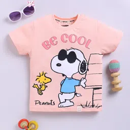 Happy Faces Boys Snoopy Printed Pure Cotton T-shirt-image-69