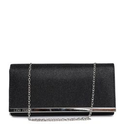 Lino Perros Black Textured Shimmer Clutch with Chain Strap-8