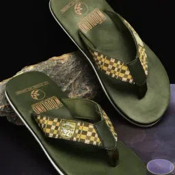 Woodland Men's Olive Flip Flops-image-94