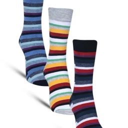 Dollar Multicolor Striped Socks - Pack of 3-7