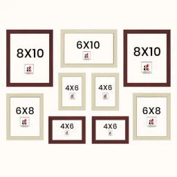 Art Street Brown Synthetic Axis Wall Photo Frame - Set of 9 image 3
