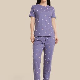 TWIN BIRDS Women Printed Night suit-57
