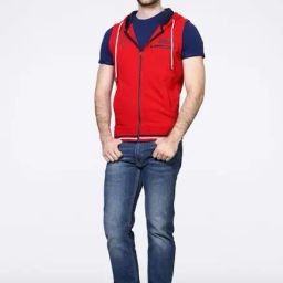 Van Heusen Red Solid Hooded Sweatshirt-picture-12