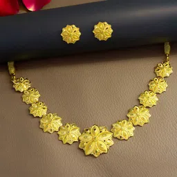 PRIVIU Gold-Plated Floral Design Jewellery Set-5