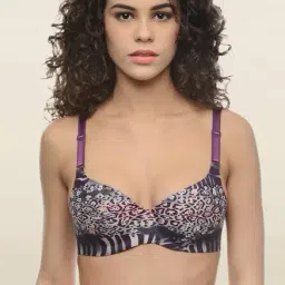 Da Intimo Purple Non Wired Padded Plunge Bra-picture-40