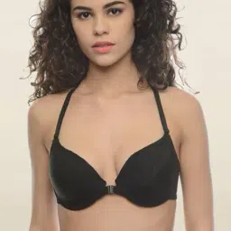 Da Intimo Black Under Wired Padded Front Open Bra-picture-12