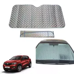 Auto Pearl F144 Dashboard Sun Shade Cover with Suction Cup for Renault Kwid (Grey)-11