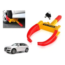Auto Pearl Claw Type Adjustable Anti Theft Yellow, Red Wheel Clamp Lock for Audi Q5-39