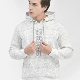 Crimsoune Club Off White Slim Fit Printed Hooded Sweatshirt-image-77