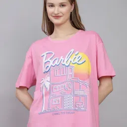 Free Authority Pink Cotton Printed Short Sleeves T-Shirt-picture-30