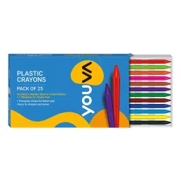 Youva Plastic Crayons Colours (Pack of 25) with Eraser & Sharpener, 35040-image-30