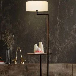 Kapoor E Illuminations Avignon Black Metal Single Light Floor Lamp-image-55