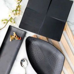 Servewell Black Melamine Matte 3 Serving Platter-image-5