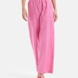 Kazo Pink Relaxed Fit High Rise Trousers-image-20