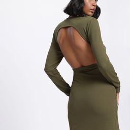 glitchez Edgy Elegance Ribbed Backless Mini Bodycon Dress-image-34