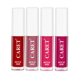 CARET ORGANIC Set Of 4 Super-Pigmented Liquid Matte Lipsticks - 2 ml Each - 3 - 2 - 4 - 5-4