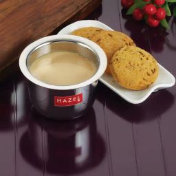 HAZEL Silver Stainless Steel Mini Traditional Design Serving Patra Pela - Set of 2 (100ml)-8