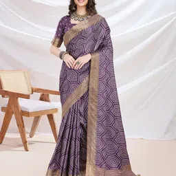 Mitera Ajrak Printed Zari Tussar Saree-17