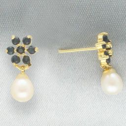 Sri Jagdamba Pearls White & Black Odika Earrings for Women-image-110