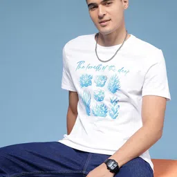 HERE&NOW Typography Printed Pure Cotton T-shirt-picture-18
