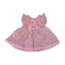 Baby Moo Kids Pink Cotton Floral Print Frock Dress-image-20